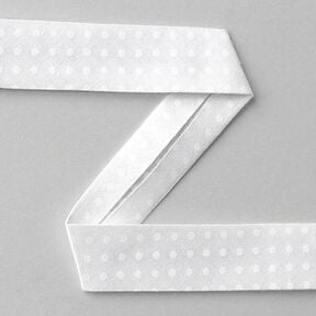 Schuine band stippen [20 mm] - wit, 