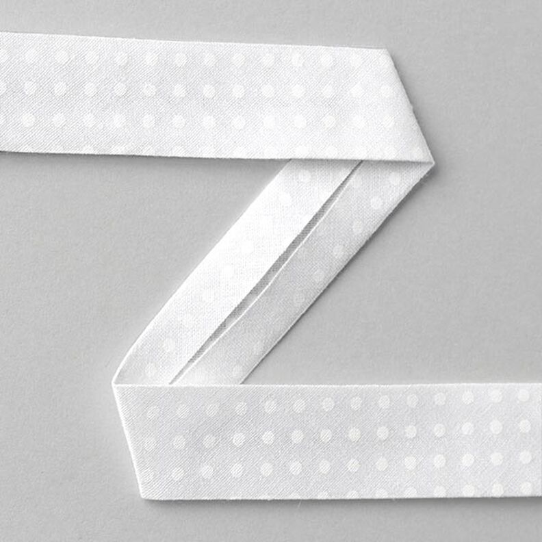 Schuine band stippen [20 mm] - wit,  image number 1