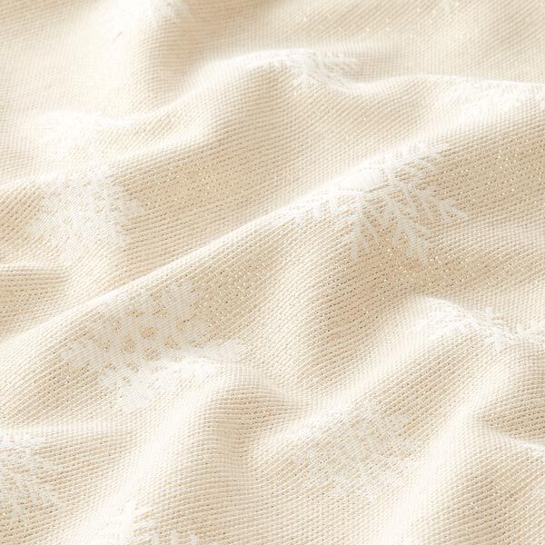Decostof jacquard Glinsterende sneeuwvlokjes – natuur/goud, image number 2
