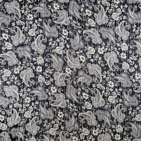 Chiffon satijnen strepen paisley – marineblauw, 