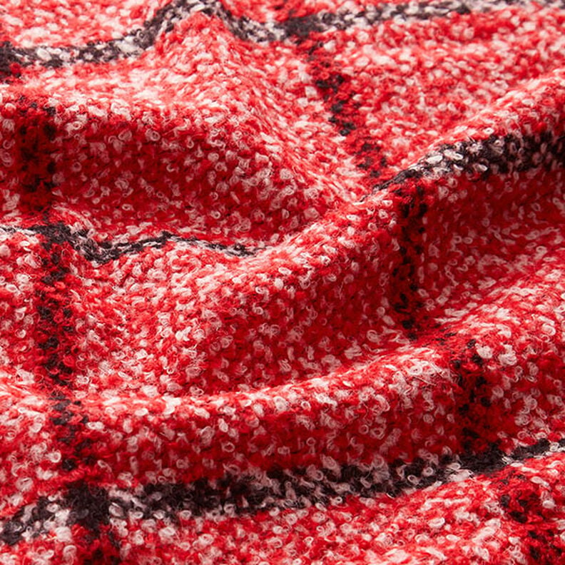 Mantel bouclé geruit – rood,  image number 2