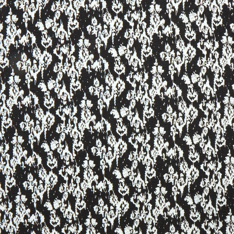 Seersucker abstract patroon – zwart/wit,  image number 1
