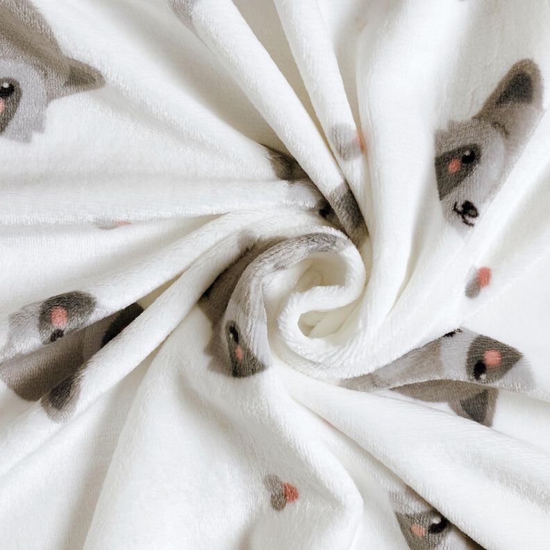 Gezellige fleece schattige wasberen – ivoor/donkergrijs, image number 3
