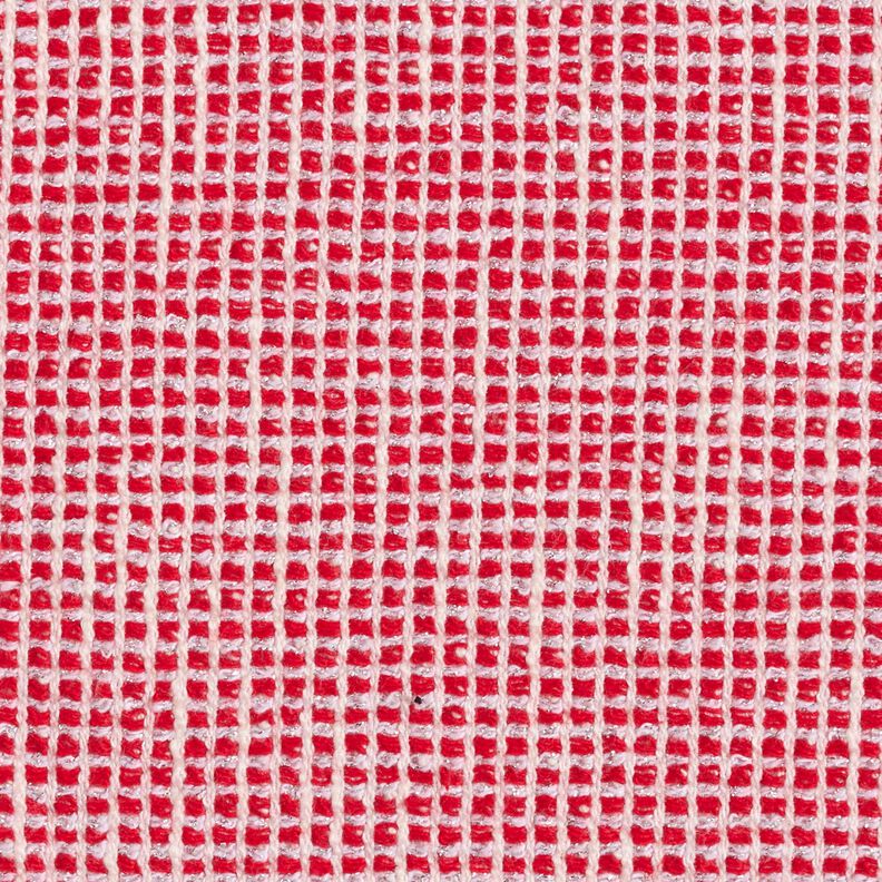 Bouclé katoenmix structuur – rood/wit,  image number 1
