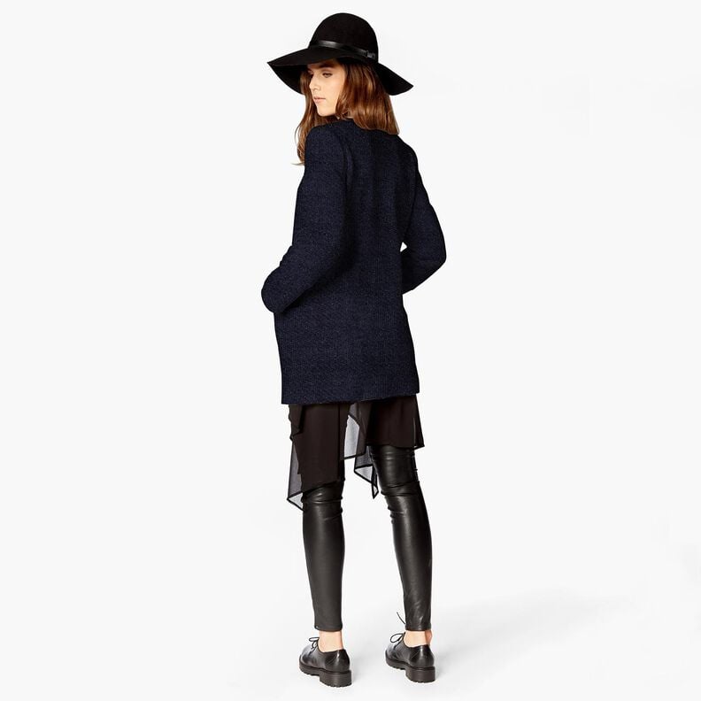 Chenille Breijacquard Glitter – zwart blauw/zilver metallic,  image number 4