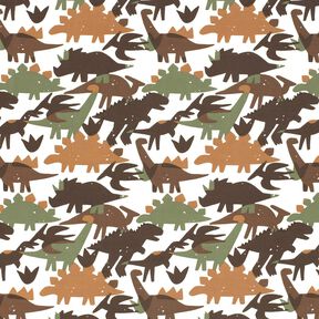 Katoenjersey Camouflage Dinosaur – ivoor/kastanjebruin, 