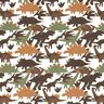 Katoenjersey Camouflage Dinosaur – ivoor/kastanjebruin,  thumbnail number 1