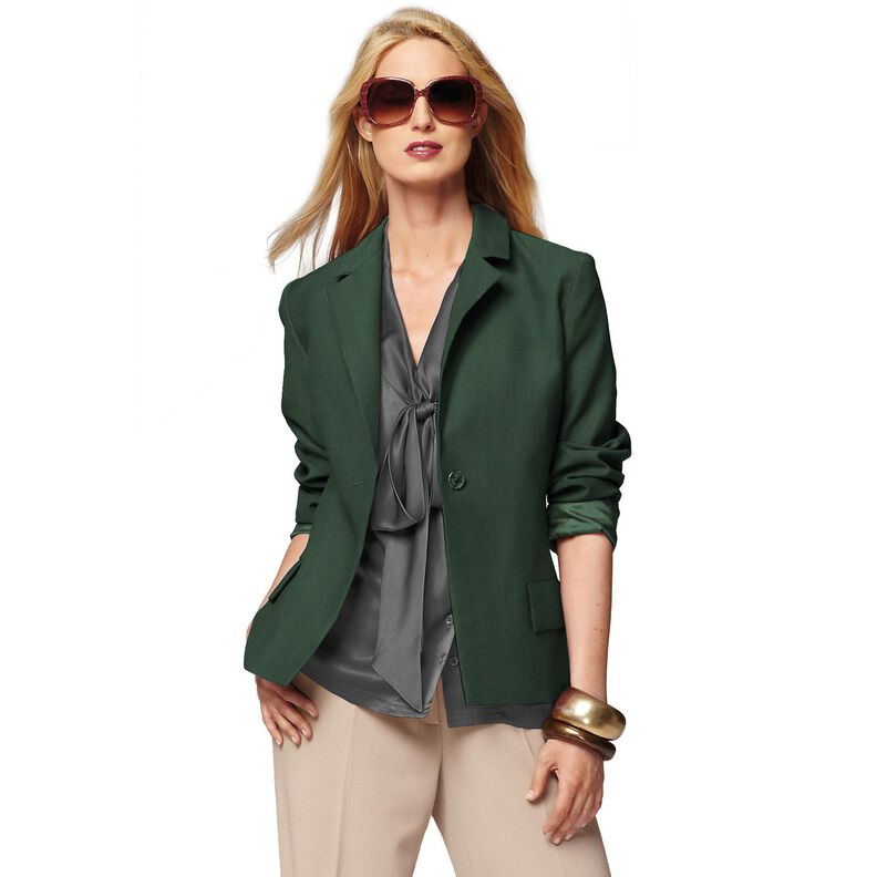 Bi-stretch gabardine – donkergroen,  image number 6