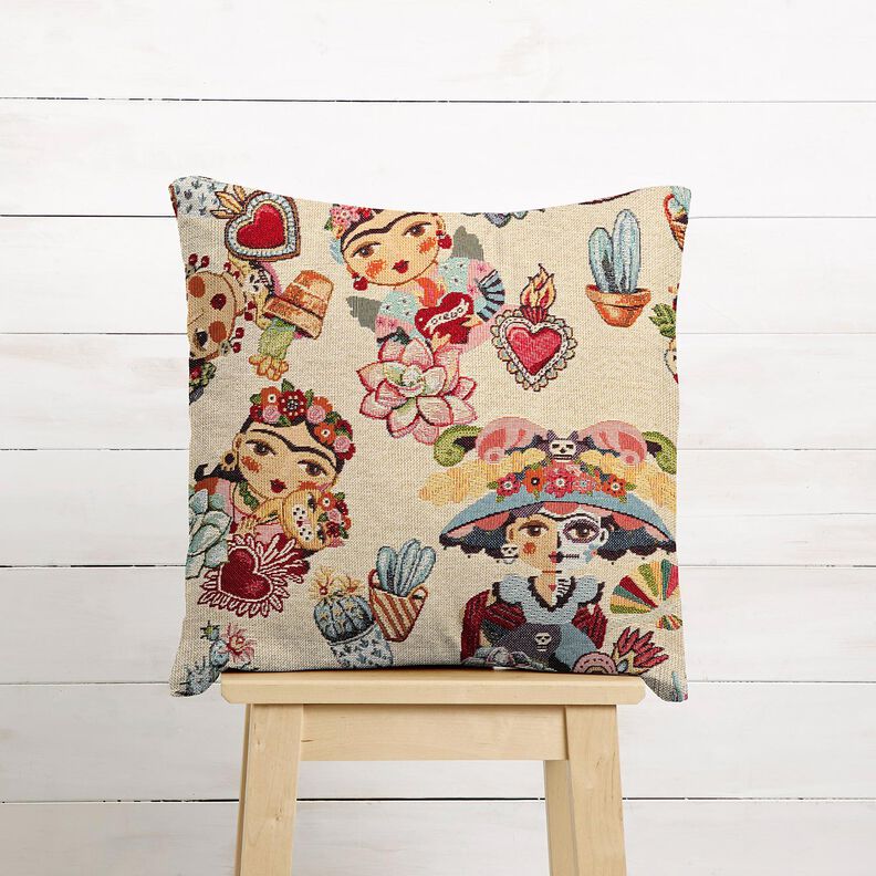 Decostof Gobelin Vrouwelijke kunstenaars &ndash; lichtbeige/rood,  image number 6