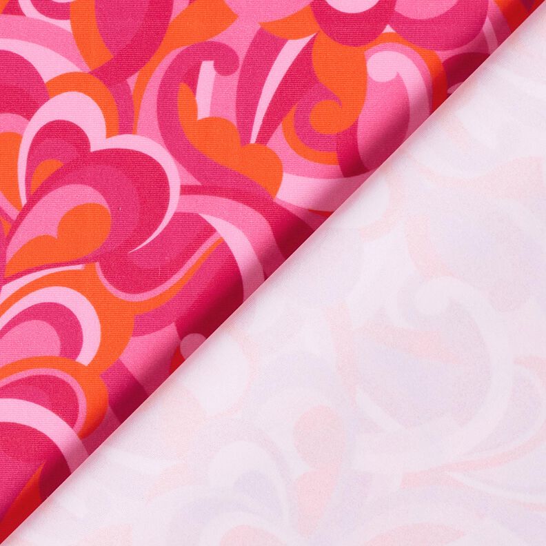 Badpakstof abstracte lussen – intens roze/oranje,  image number 4