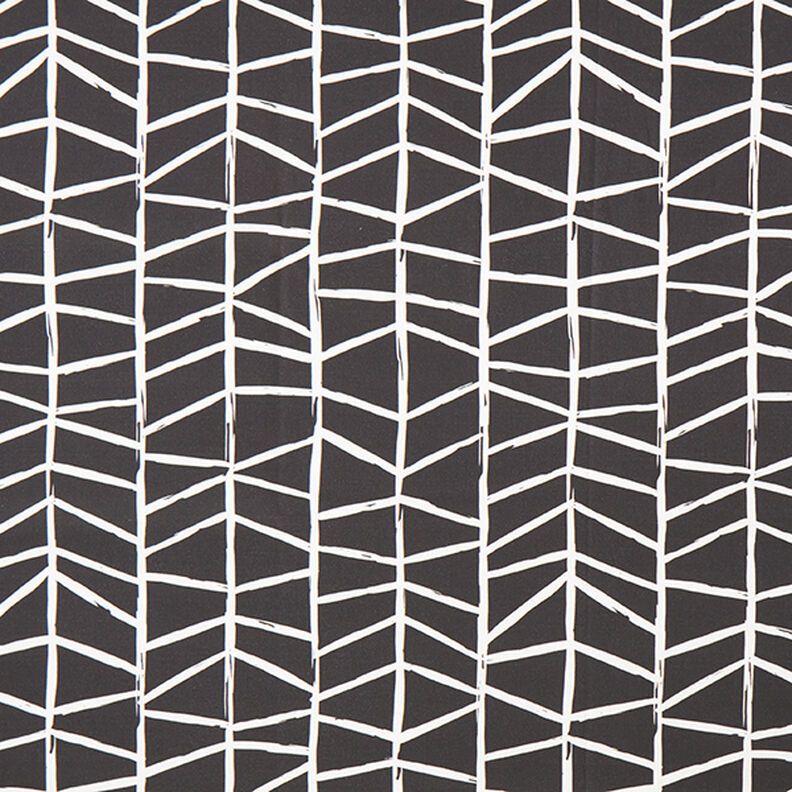 Decostof Half panama abstracte lijnen – ivoor/zwart,  image number 1