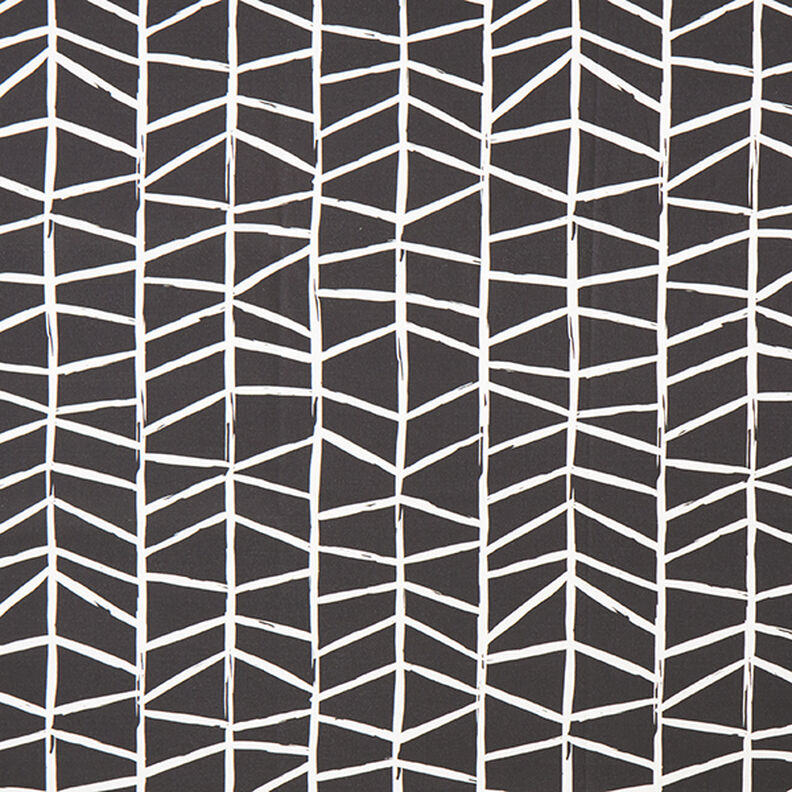 Decostof Half panama abstracte lijnen – ivoor/zwart, image number 1