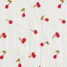 Mousseline/dubbel gehaakte stoffen opgestikte kersen | Poppy Fabrics – wit/vuurrood,  thumbnail number 1