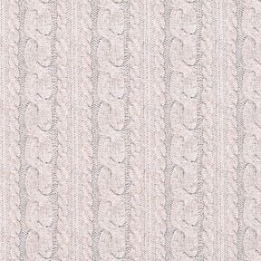 French Terry sommersweat Print kabelsteekpatroon – lichtbeige, 