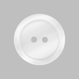 Kunststof knoop 2-gats basic - wit, 