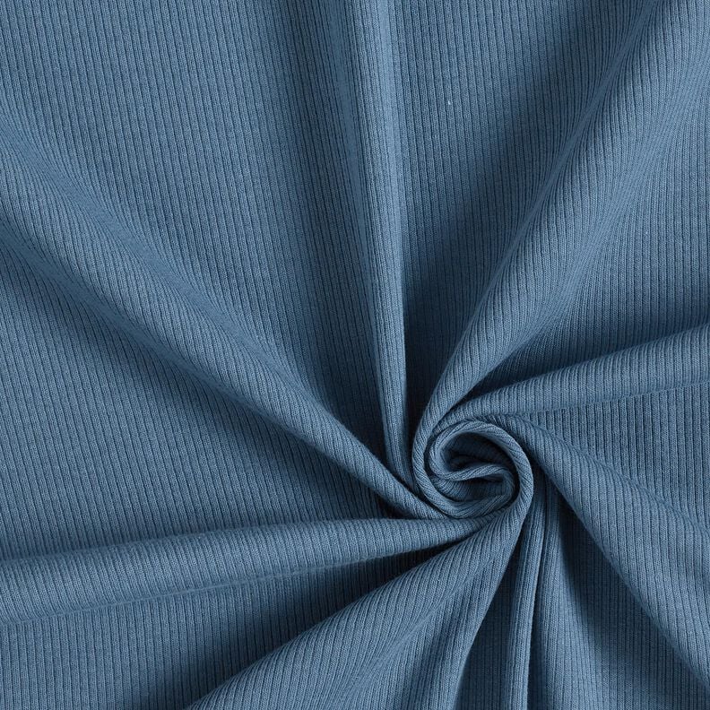 Ribjersey fijne 2-1-1-1 ribbels – jeansblauw,  image number 1