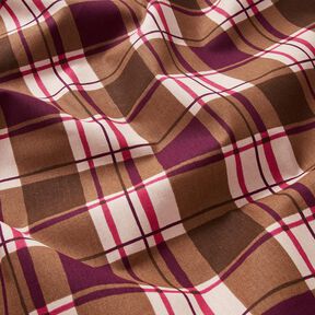 Decostof Half panama kleurrijke ruit – mocca/druif, 