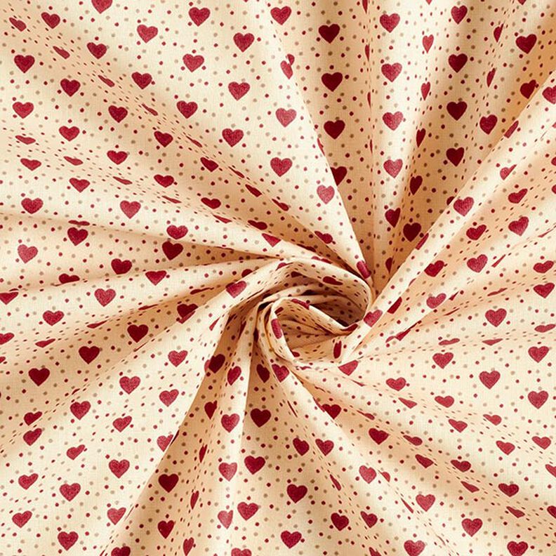 Gecoate katoen Harten – lichtbeige/rood, image number 4