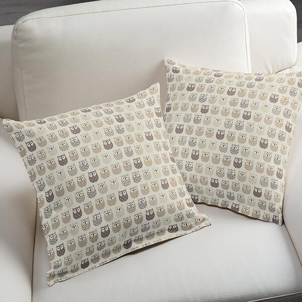 Katoenen stof cretonne
uil – creme/grijs, image number 5