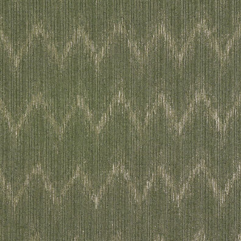 Fijngebreid Gouden zigzag – kaki/goud metallic,  image number 1