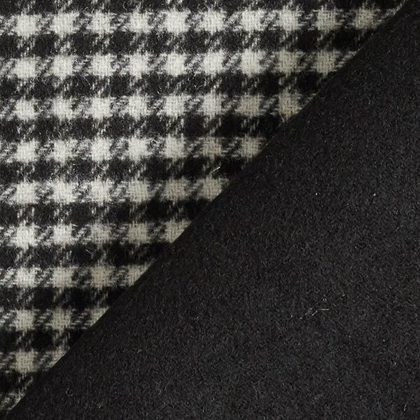 Doubleface wolmix Pepita – zwart/wit, image number 4