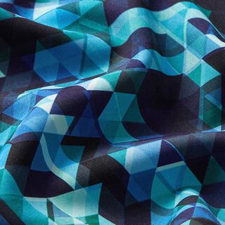 Softshell kleurrijke driehoeken Digitaal printen – nachtblauw/turkoois, 