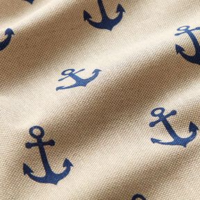 Decostof Half panama Anker – marineblauw/natuur, 