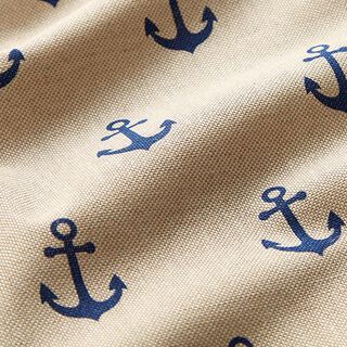 Decostof Half panama Anker – marineblauw/natuur, 