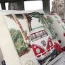 Decostof Gobelinstuk VW Bulli – natuur/rood,  thumbnail number 2