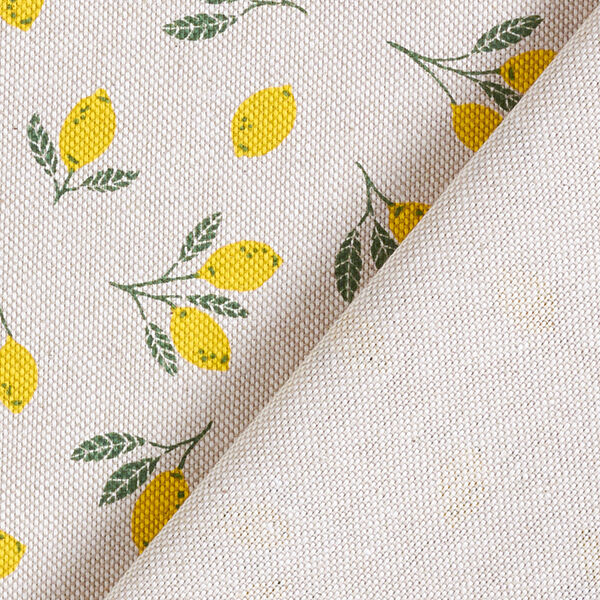 Decostof half panama mini citroenen – geel/natuur,  image number 4