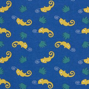 Katoenjersey Kameleon – jeansblauw/zachtgroen, 