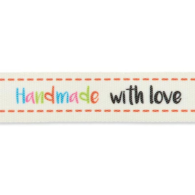 Band Handmade with Love [ 15 mm ] – ecru/bruin,  image number 1