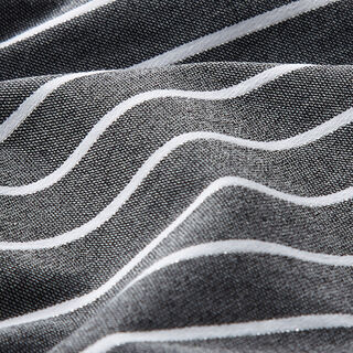 Viscose stretch met glitterstrepen – zwart/wit, 