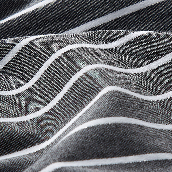 Viscose stretch met glitterstrepen – zwart/wit,  image number 2