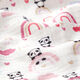 Mousseline/dubbel gehaakte stoffen Panda's op regenbogen – wit/roze,  thumbnail number 2