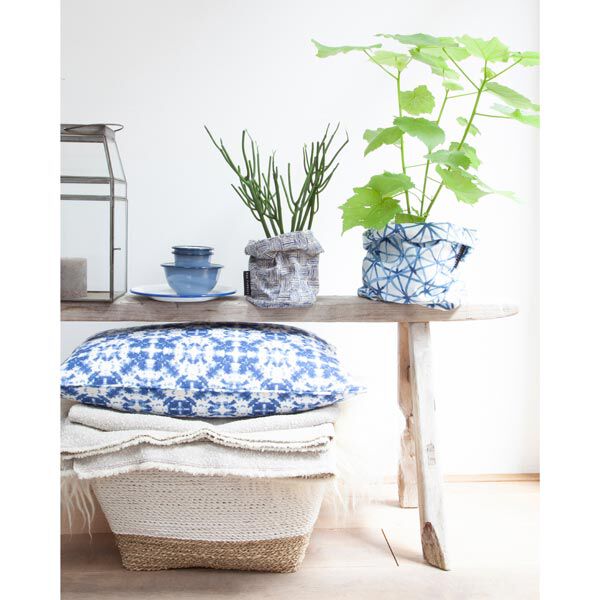 Decostof half panama Strepen – marineblauw, image number 3