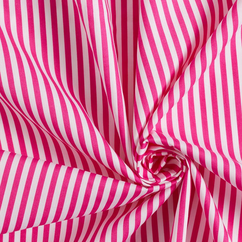 Katoenpopeline Smalle strepen – purper/wit, image number 3