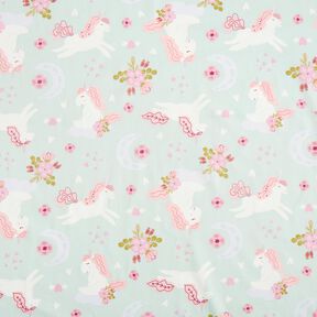 Popeline eenhoorn – babyblauw/lichtroze, 