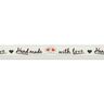 Band Handmade with Love [ 15 mm ] – ecru/rood,  thumbnail number 2