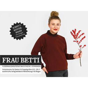 MEVROUW BETTI Sweater met vleermuismouwen, buikzak en opstaande kraag | Studio Schnittreif | XS-XXL, 