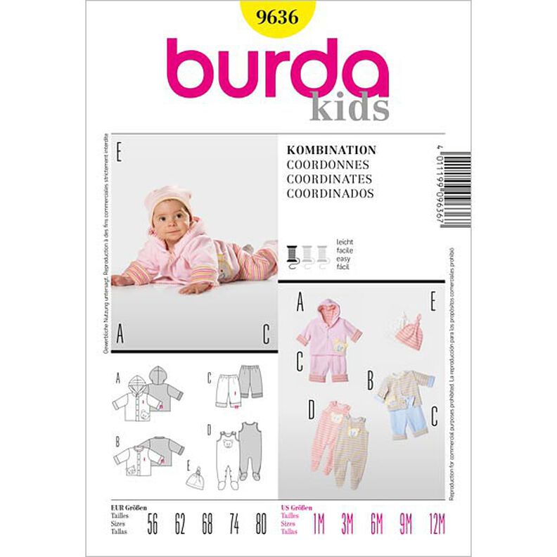 Baby Set: Jas / broek / rompertje, Burda 9636,  image number 1