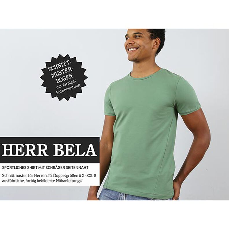 HERR BELA - sportief overhemd met diagonale zijnaad, Studio Schnittreif | 42 - 60,  image number 1