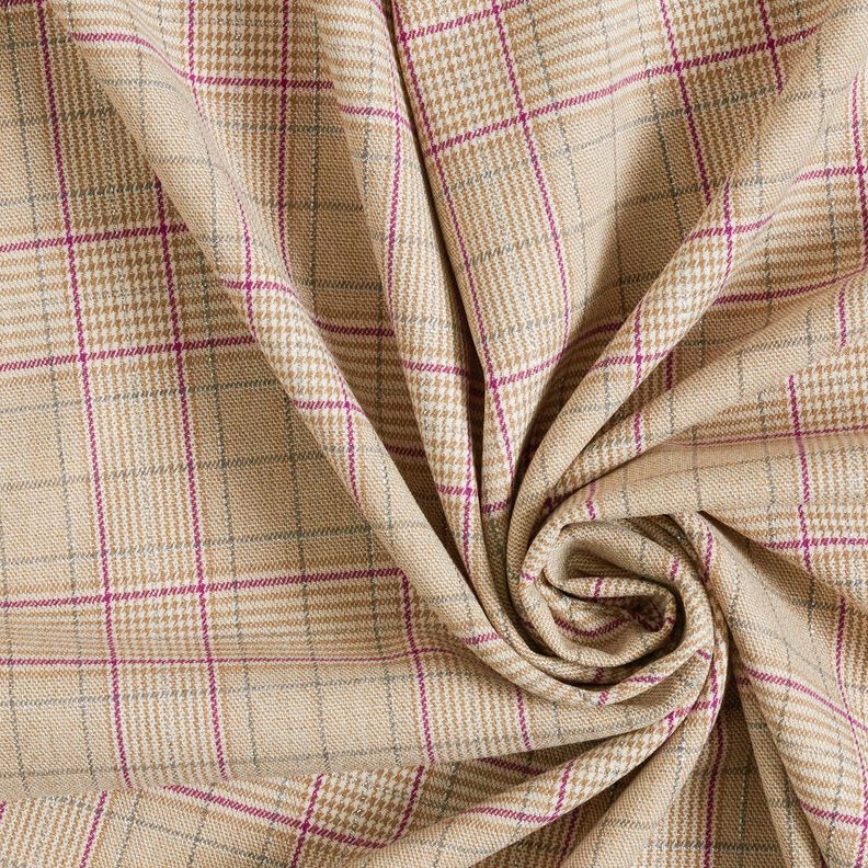 Viscosemix Glencheck met lurex – amandel/druif,  image number 3