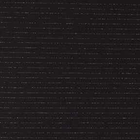 Broekstof stretch glitter krijtstreep – zwart/zilver metallic, 