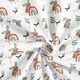 Katoenen stoffen Cretonne Haas en regenboog – wit/taupe,  thumbnail number 3
