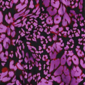 viscose stretch luipaardprint digitale print – zwart/roodlila, 