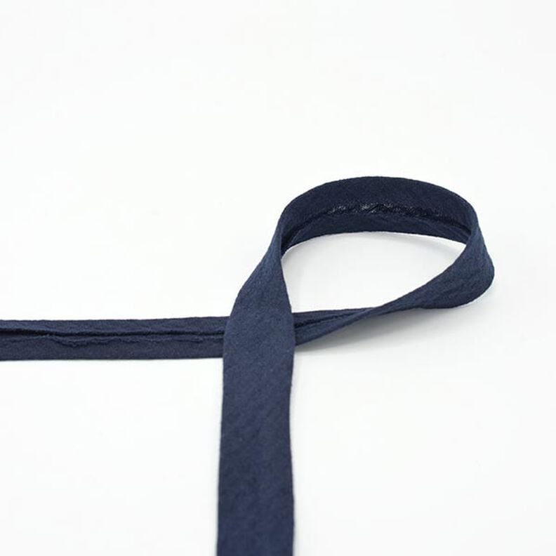 Biasband Mousseline [20 mm] – marineblauw,  image number 1