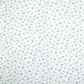GOTS Mousseline/dubbel gehaakte stoffen Junglebladeren | by Poppy – wit/licht mint, 