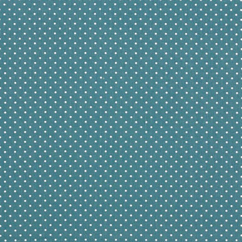 Katoenpopeline Kleine stippen – petroleum/wit,  image number 1