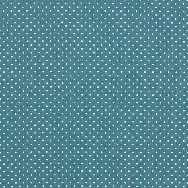 Katoenpopeline Kleine stippen – petroleum/wit,  image number 1